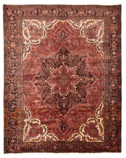 Traditional Vintage Hand-Knotted Oriental Carpet 10'4" x 12'9" Wool Area Rug