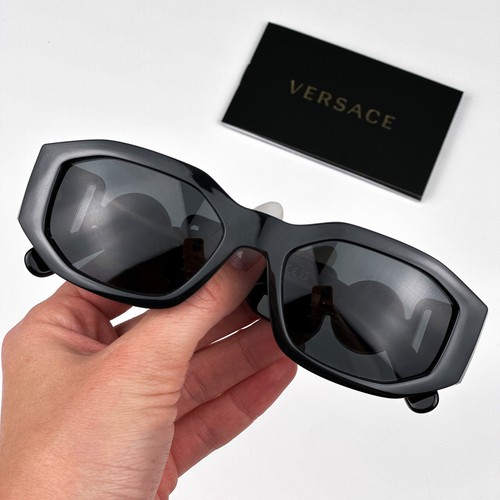 Versace Men Sunglasses Black Smoke Rectangle VE4361 Medusa Biggie 542287 NEW - Picture 7 of 13