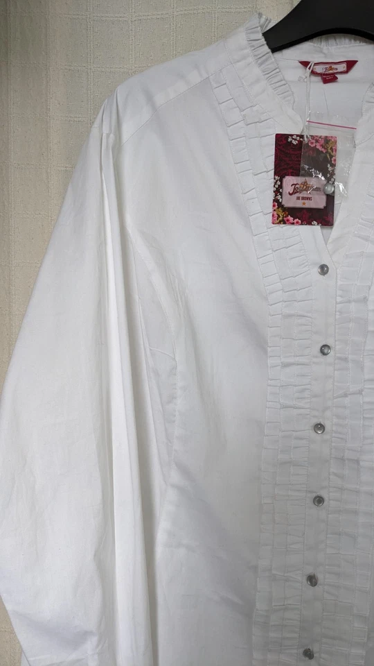 Sz 24-26 Joe Browns White Frilled Victorian Steampunk L/S Blouse Shirt BNWT - Image 3 of 4