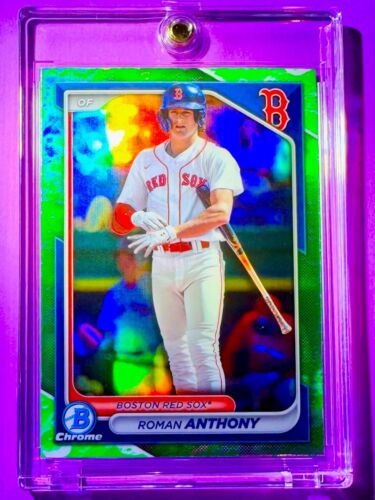 Roman Anthony RARE LUNAR GLOW REFRACTOR ROOKIE CARD BOWMAN CHROME RC - MINT! - Picture 3 of 6