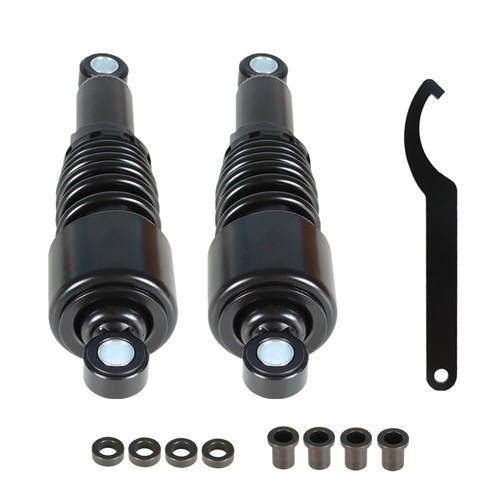 Pair 10.5'' 267mm Black Rear Shocks Fit For Sportster 883 1200 - Foto 5 di 10
