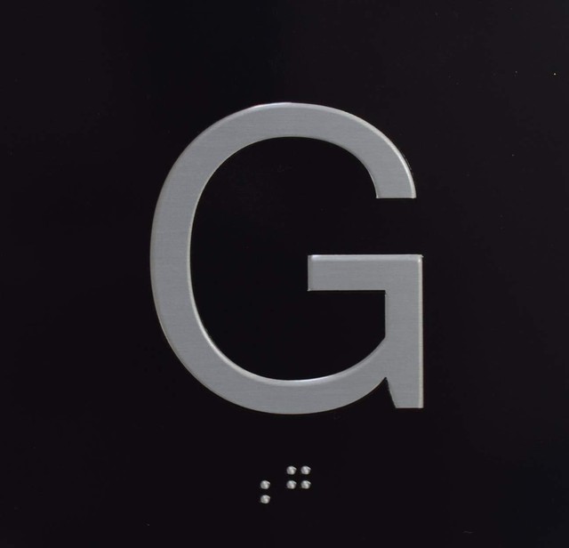 Ground Floor Elevator Jamb Plate Sign With Braille And Raised