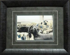 Sueellen Ross Guilty Pleasures Black Lab Dog Art Print-Framed 19 x 15