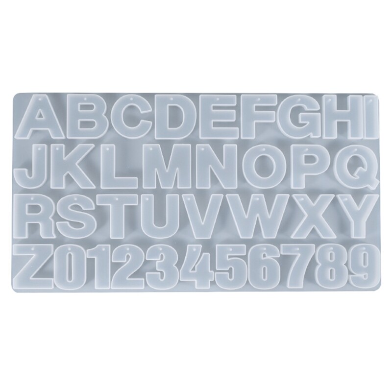 DIY Shiny English Letters Numbers Keychain Mold Mould Resin Epoxy Jewelry