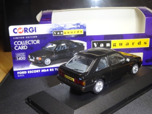 MEGA RARE 1/43 CORGI VANGUARDS FORD ESCORT MK4 RS TURBO BLACK MIB - Picture 3 of 4