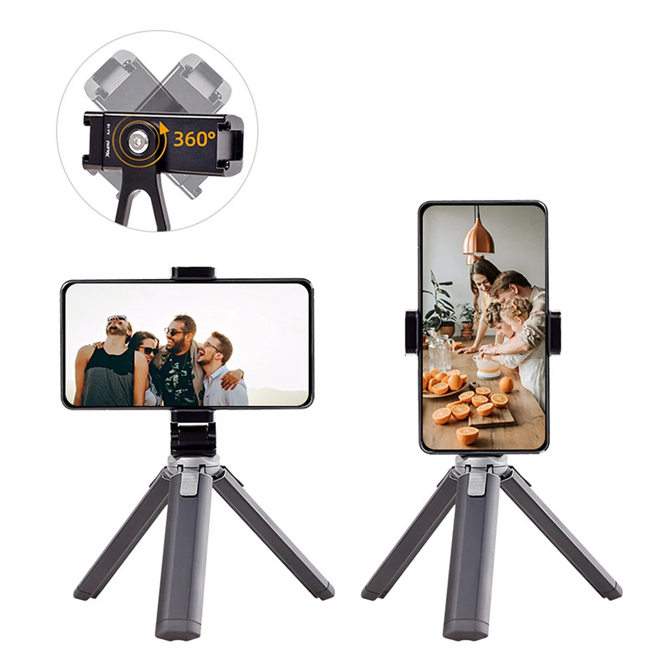 Portable Mini Camera Tripod Desktop Tripod Stand w/ Phone Clip For Mobile Phone - Image 2 of 4