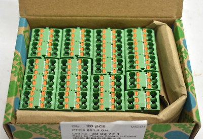 20 Pack Phoenix Contact Distribution Blocks PTFIX 6X 1, 5GN 300V 20A 28-12 AWG