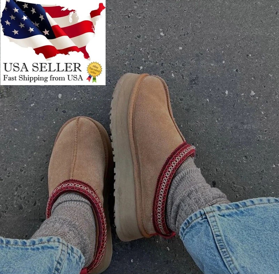 Ankle Snow Boots Fur Short Plush Flats Slippers Platform Flip Flops Suede Boots-image