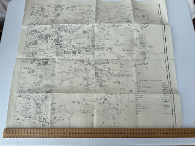 Seltener antiker Gravur S Pyle Druck von C1775 Karte Cumnock Dalmellinton Ayrshire
