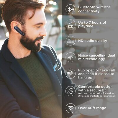 Motorola Boom 3 in Ear Wireless Mono Alexa Enabled Noise Cancelling Headset eBay