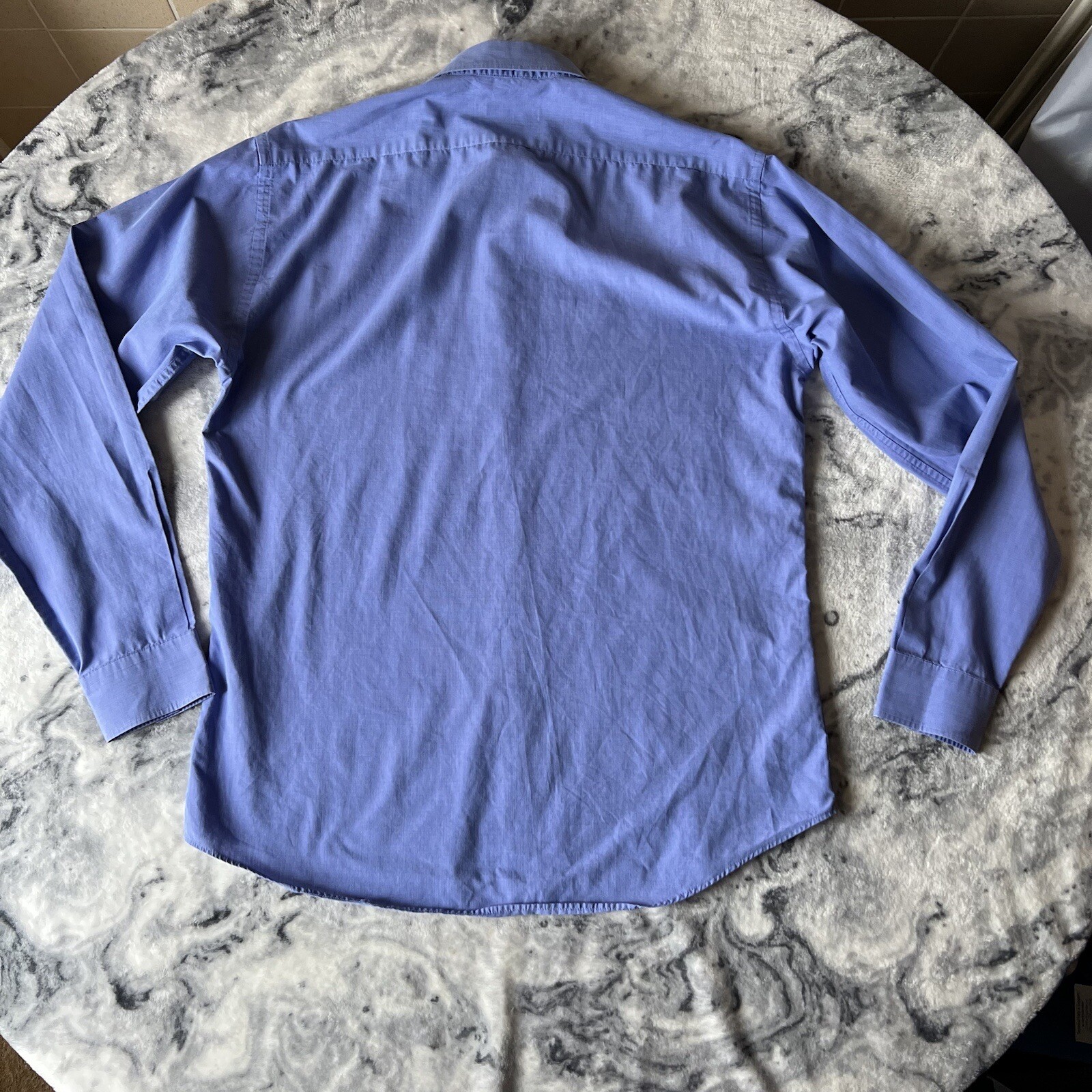 Yves Saint Laurent YSL camicia blu con bottoni uomo taglia 39 manica lunga 15 5