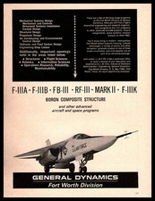 1967 General Dynamics Fort Worth Texas F-111A Aardvark Aircraft Vintage Print Ad