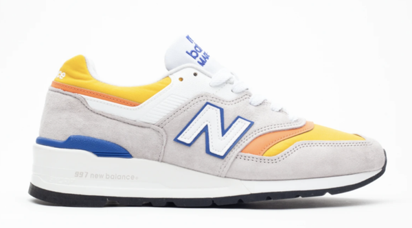 Size 7 - New Balance 997 Gray Orange 