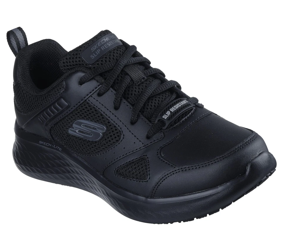 Black Womens Skechers Shoes Work Slip Resistant Electrical Hazard Mesh 108206 - Image 2 of 4