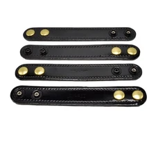 Jay-Pee Leather Clarino High Gloss 1" Belt Keeper Loop - 4 Pack Brass Snap