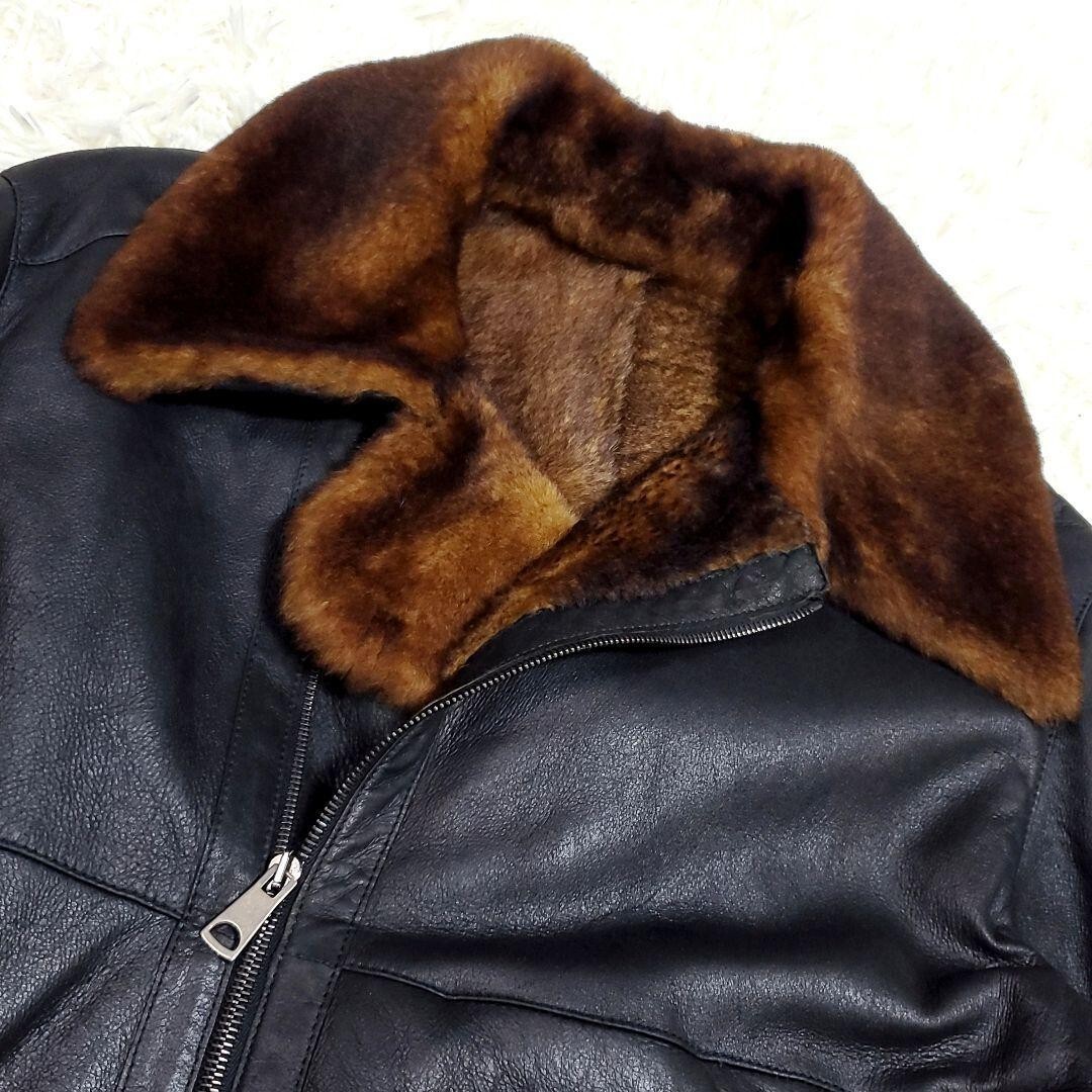 Giorgio Armani Leather Jacket Ryders Shearling Jacket Size 46 Made