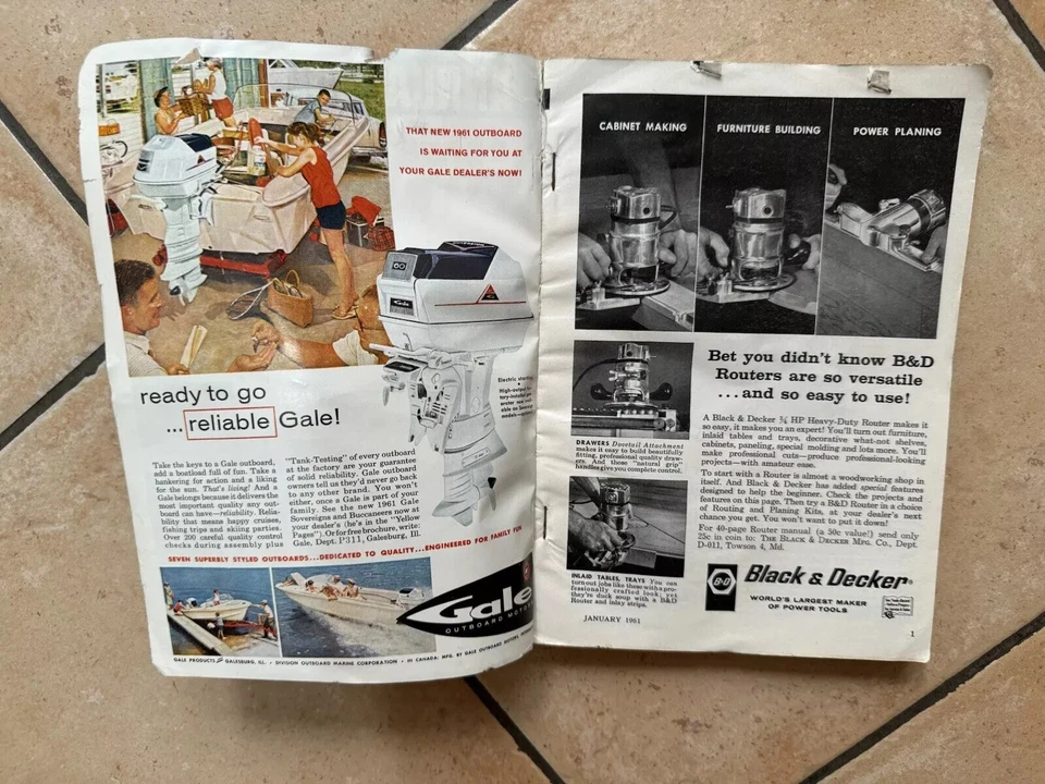 Vintage Popular Mechanics January 1961 Magazine Car Spec Card Motor Ford Holden - Image 2 of 4