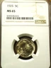 STUNNING GEM 1925 MS65 BUFFALO NICKEL - NGC!