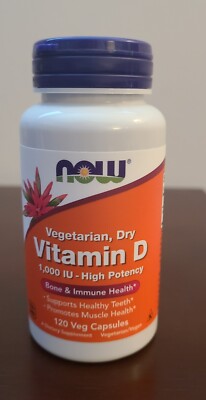 NOW Foods Dry Vitamin D Capsules - 1000 IU - 120 Vegetarian Caps