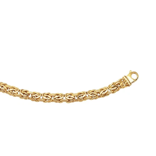 14 Karat Gelbgold 7,25 Zoll super byzantinisches Gliederkettenarmband 9 mm 10 Gramm - Bild 1 von 1