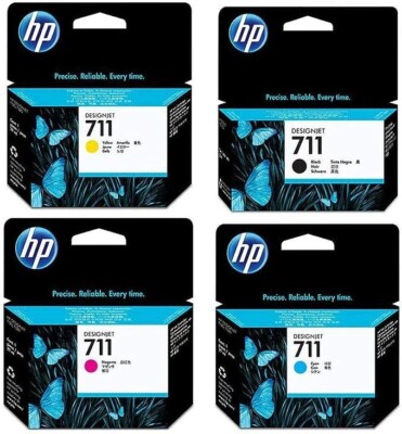 SET 4 HP 711 INKS DESIGNJET T120 T520 - CZ129A CZ132A CZ131A CZ130A Exp. 11/2025