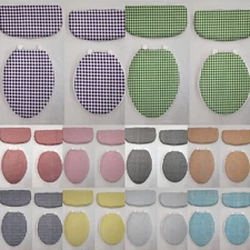 Checked Gingham Toilet Seat Lid and Tank Cover Set 