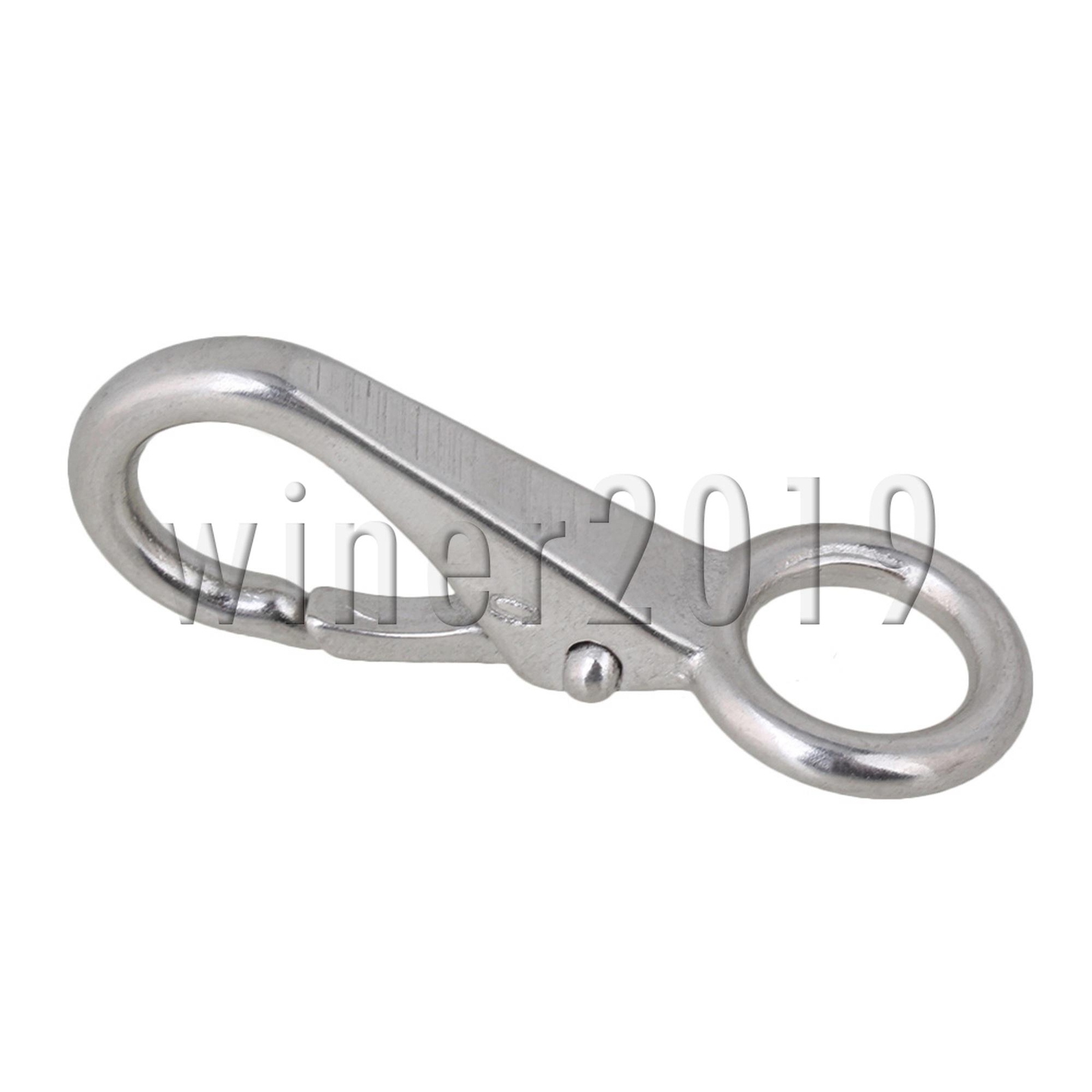 Spring Loaded Bottom Rigging Hooks Stainless Steel 0# Spring Loaded Fixed Round Eye Boat Snap Hook Marine ...