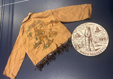Vintage 1950 s Davy Crockett Fringe Children s Jacket and Collector s Plate