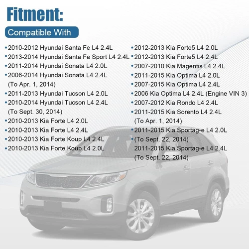 Nuevo kit de polea loca tensor de correa de transmisión para Hyundai Kia 2,0 L 2,4 L 2010-2016 - Imagen 12 de 20