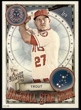 Mike Trout 2019 Allen and Ginter Baseball Star Signs 5x7 #BSS-15 22/49 Angels