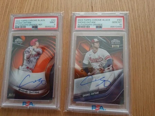 topps chrome black baseball Shohei Ohtani Autograph Orange