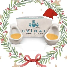 Novelty Shot Glasses Shaped Like Urinal, Fairly Odd Novelties Set of 2