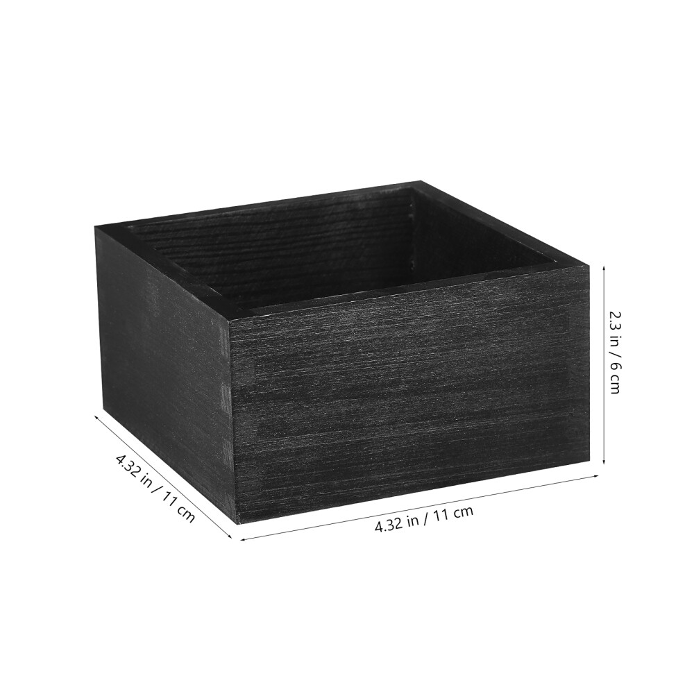 2 Pcs Flower Pot Box Wooden Square Planter Indoor Window Boxes eBay
