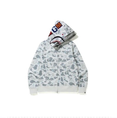 A BATHING APE Space Camo Shark Full Zip Double Hoodie