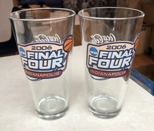 2  Final Four Indianapolis Beer Pint Glass Coca Cola March Madness 2006 New