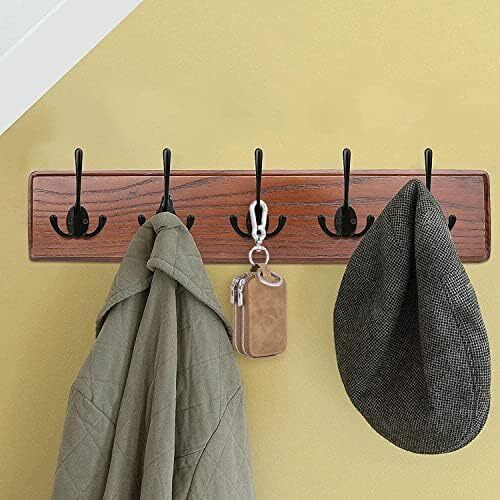YIHATA 5 Pack Big Heavy Duty Three Prongs Coat Hooks Wall Mounted with 20 Screws - Bild 5 von 6