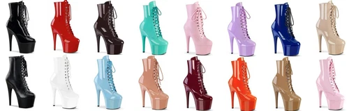 Pleaser High Heel Stiletto Platform 7" Ankle Boots Lace Up Adore 1020 
