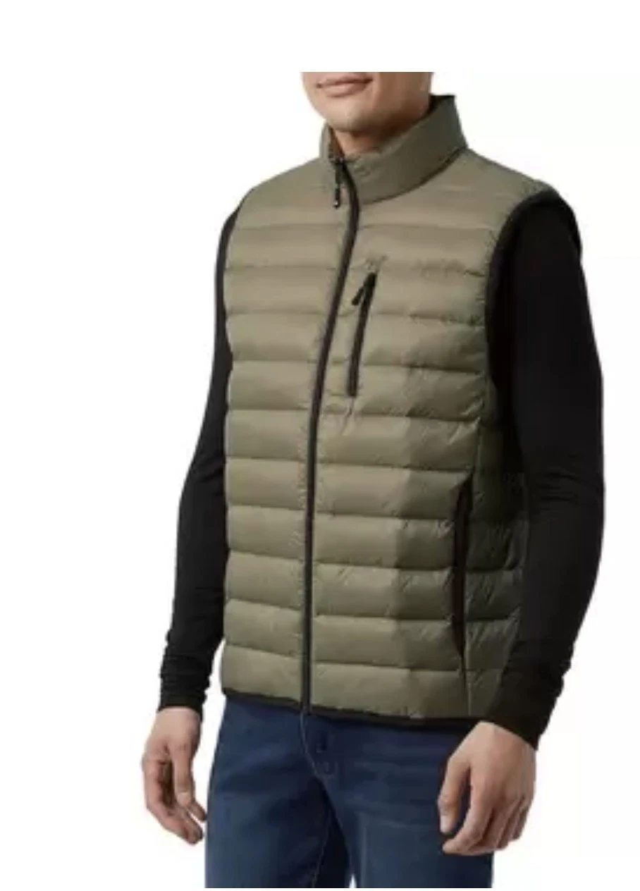 32 Degrees Heat 3 Zip Pocket Black lining Vest Men's Vest Size M Green
