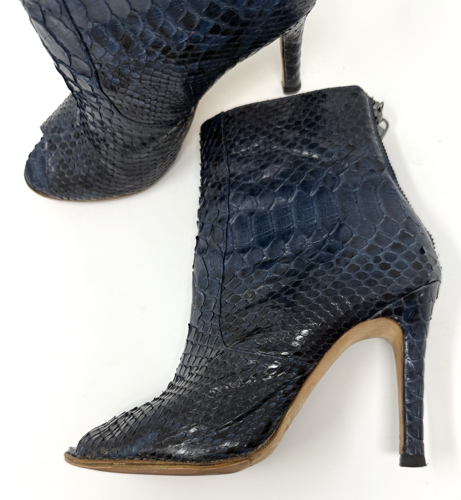 Alexandre Birman Navy Blue Python Snakeskin Leath… - image 14