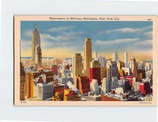 Postcard Skyscrapers in Mid town Manhattan USA