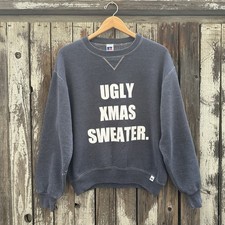 Vintage Ugly Xmas Sweater Crewneck Sweatshirt by Russell Athletic Made in USA