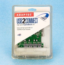 NEW Adaptec AUA-4000V USB 2.0 USB2CONNECT 4 Port PCI Card Expansion