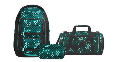 Coocazoo, Schulrucksack-Set PORTER, Pixel Blox 3-teilig