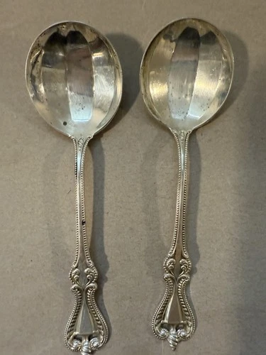 2 Old Colonial Towle 925 Sterling Silver Gumbo Spoons AS IS 77g