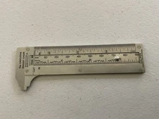 The Executive Pocket Chum 3 1/2" Slide Caliper Decimal Equivalents USA Stainless