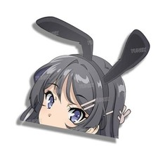 5.1 Inch Anime Car Sticker Mai Sakurajima Peeker Waterproof Auto Accessories