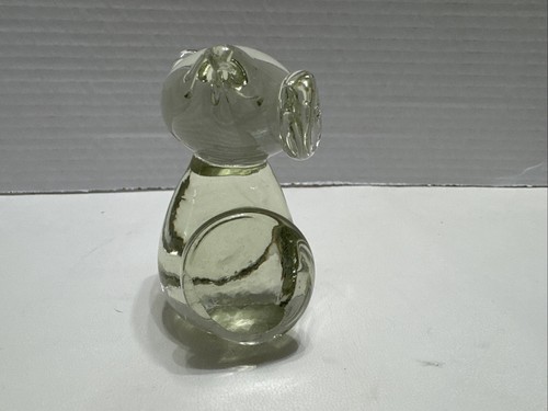 Vintage mundgeblasene Glas Eule Briefbeschwerer Figur klare Kunst süß! - Bild 4 von 5