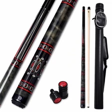 Collapsar CXL Pool Cue with 1X1 Hard Case,Low Deflection Shaft 13mm Black Tip