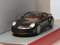 Herpa Porsche 911 Turbo, Coupe, (991 Ii), Bj. 2016, Schwarz - 028615 - 1/87