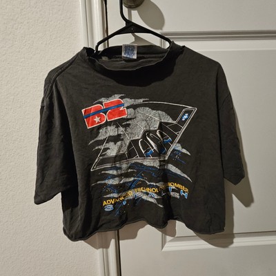 Vintage B2 Stealth Bomber T-Shirt American Tool L Cropped Graphic Tee